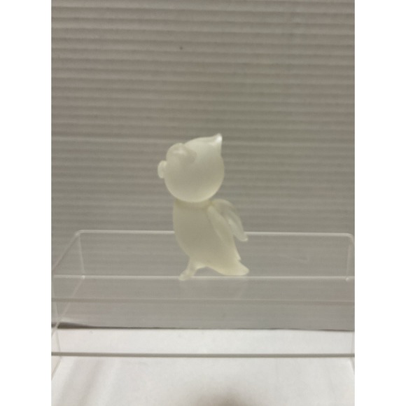 Vtg Titan Art Glass Frosted Standing Owl Figurine Made In The USA Paperweight‎ - Picture 5 of 8